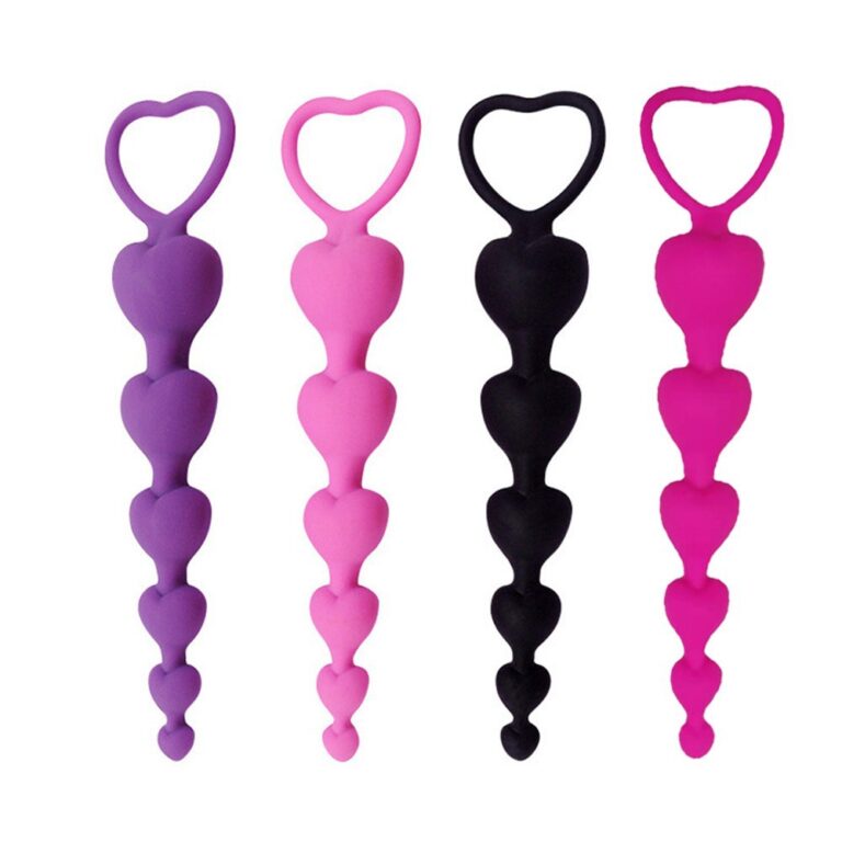 Heart-shaped anal beads for men and women anal pleasure toys