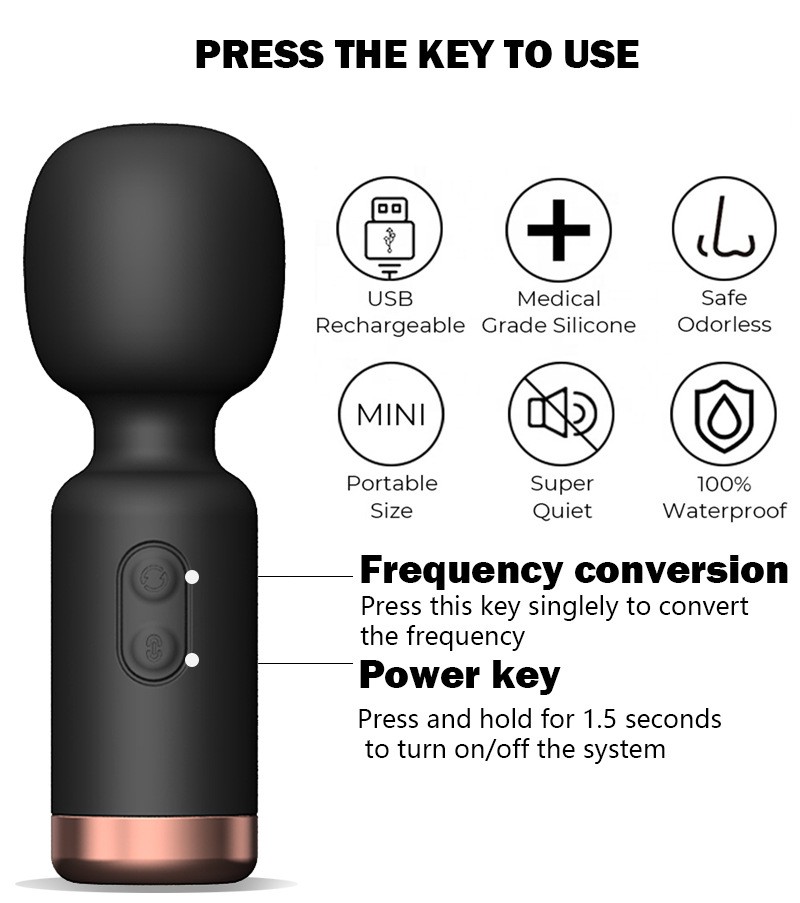 Mini Multi-Color AV Vibrating Wang USB Rechargeable with Variable Speed Settings
