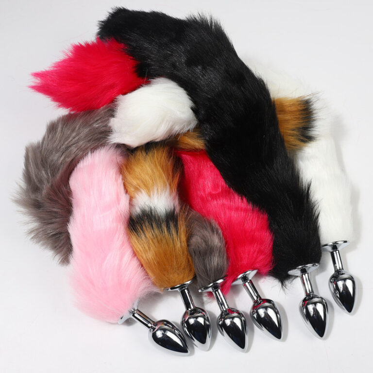 Multi-Colored Faux Fox Tail Anal Plug Adult Pleasure Toy Role Play and Sensual Exploration