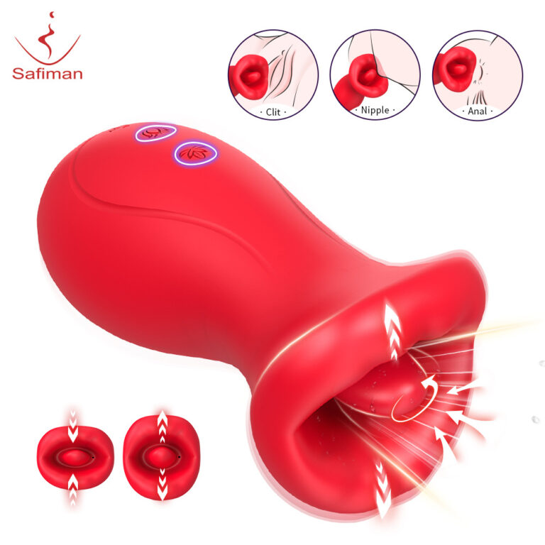 Clitoral and Nipple Licking Suction Vibrator for Women, Tongue-Licking and Sucking Vibrating