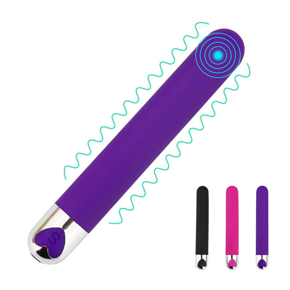 Rechargeable Long Bullet Vibrator for Women 10 Frequency Powerful Massage Wand