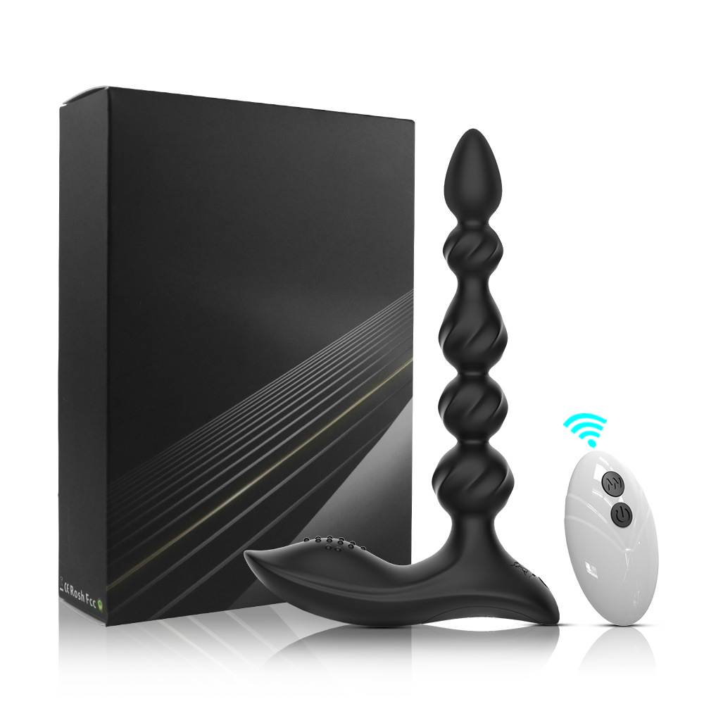 Remote-Controlled 5-Bead Silicone Anal Plug with Dual Vibration Remote