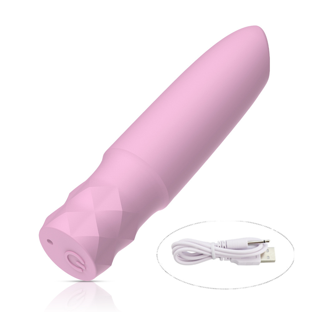 Rechargeable Silicone Bullet Lipstick Vibrator-Pink