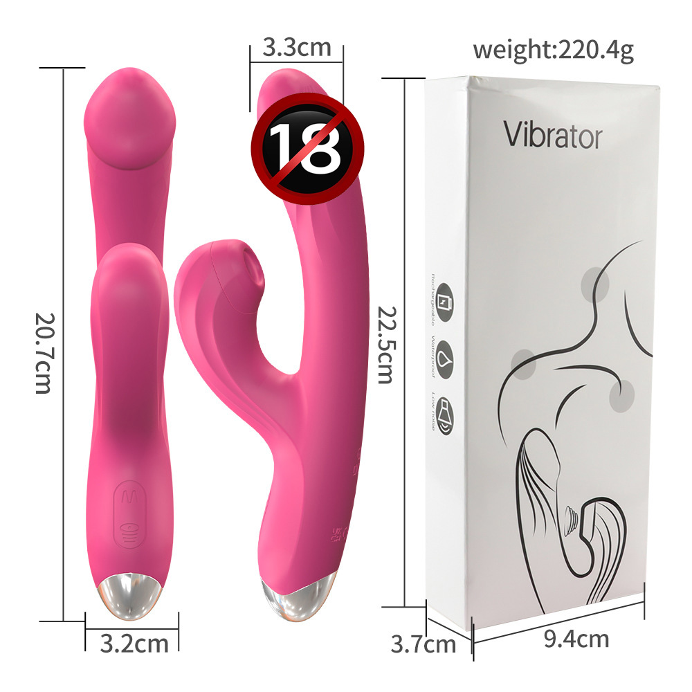 Women's Suction and Heating G-Spot & C-Spot Vibrator, Dual Vibration