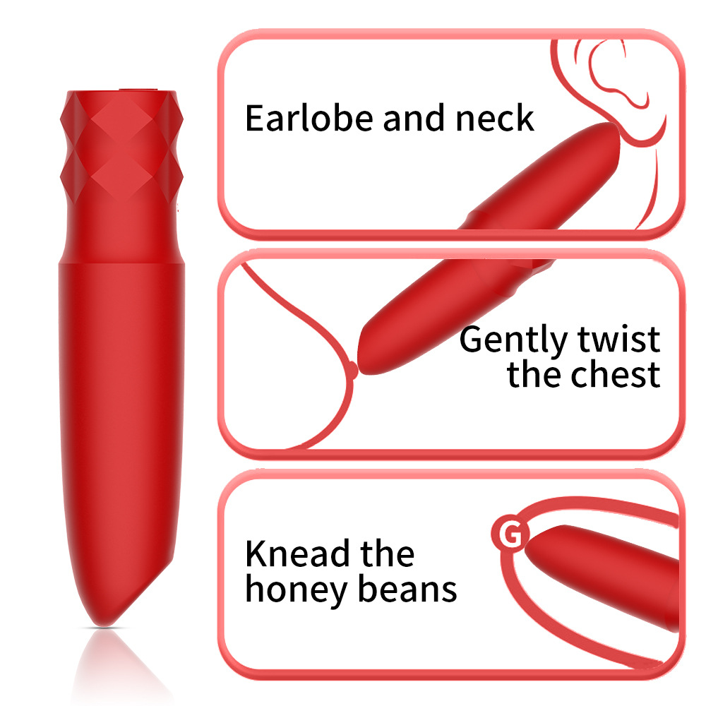 Rechargeable Silicone Bullet Lipstick Vibrator – Powerful Vibration Mini Massager for Women