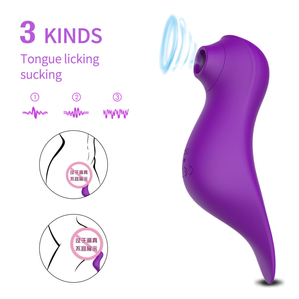 Rechargeable Woodpecker-Shaped Vibrator for Women 3 Frequency Suction & Vibration Clitoral Stimulator, Tongue-Licking Function