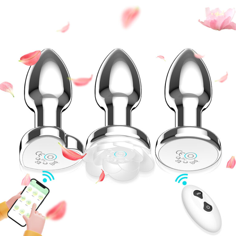 Wireless Remote-Controlled APP-Compatible Metal LED Vibrating Anal Plug for Couples – Intimate Adult Toy
