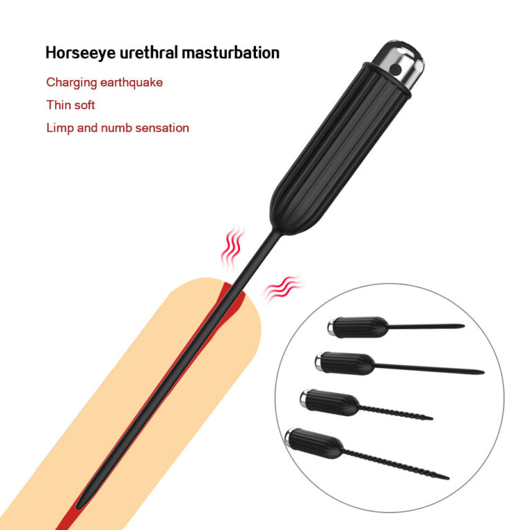 10-Frequency Rechargeable Male Urethral Vibrator, Bullet Design Prostate Massager for Men