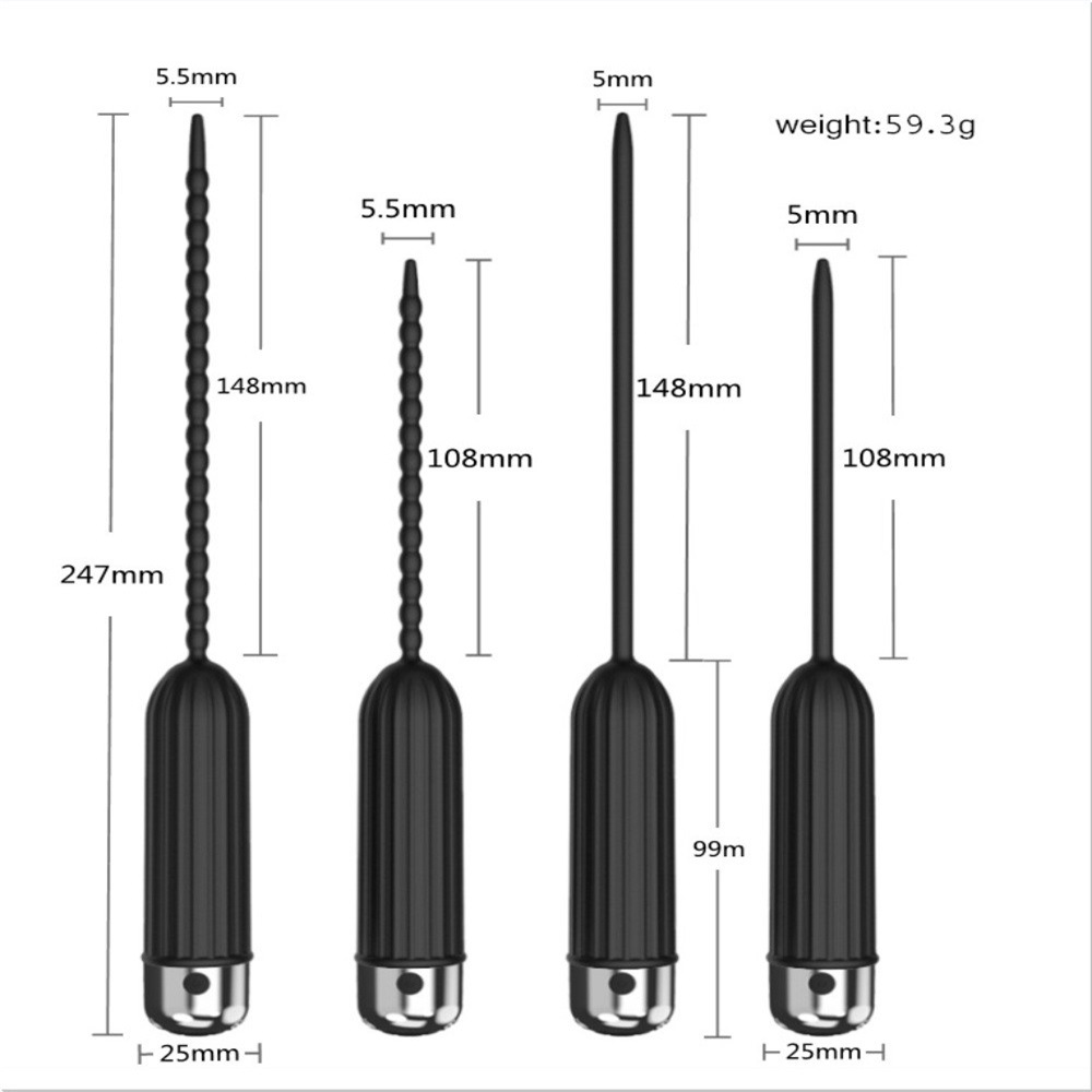 10-Frequency Rechargeable Male Urethral Vibrator, Bullet Design Prostate Massager for Men