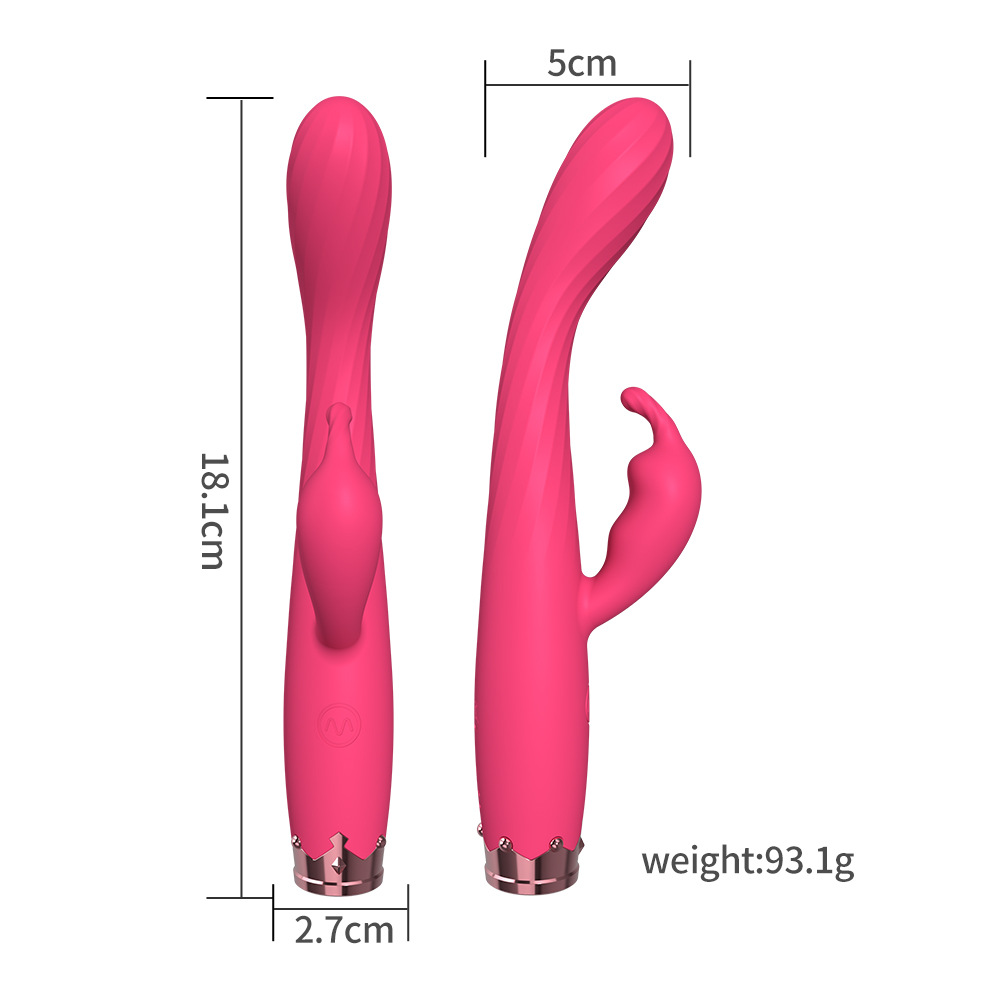 Rechargeable Dual-Vibration Wand Massager for Women – G-Spot, C-Spot & U-Spot Stimulation with Ribbed Texture