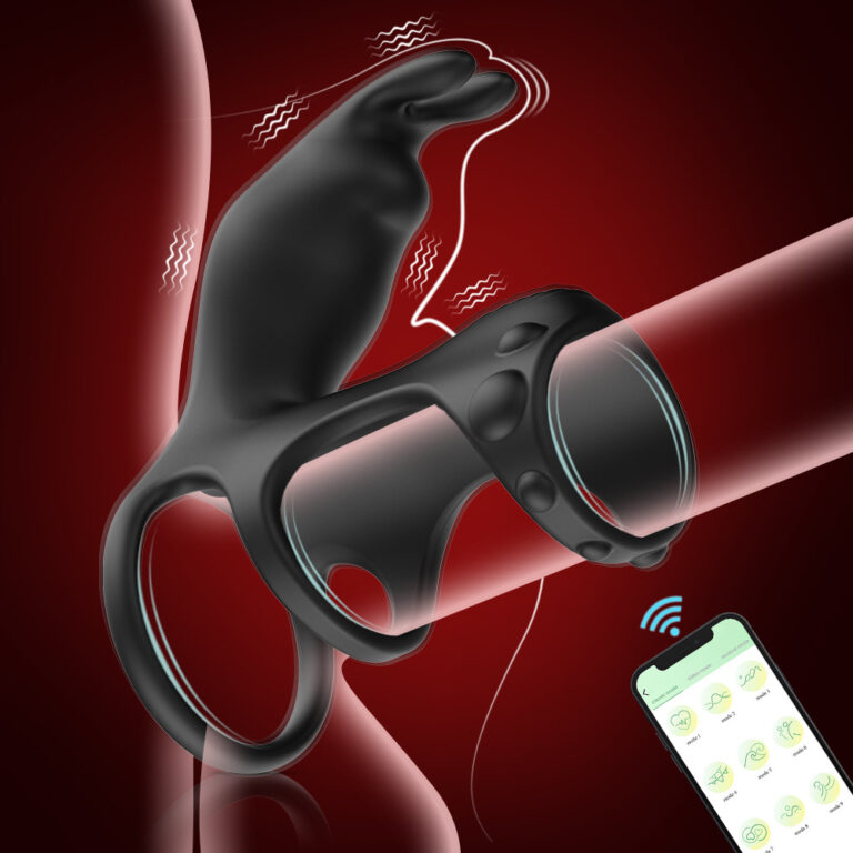 Wireless APP-Controlled Triple-Ring Dual-Motor Vibrating Cock Ring Set