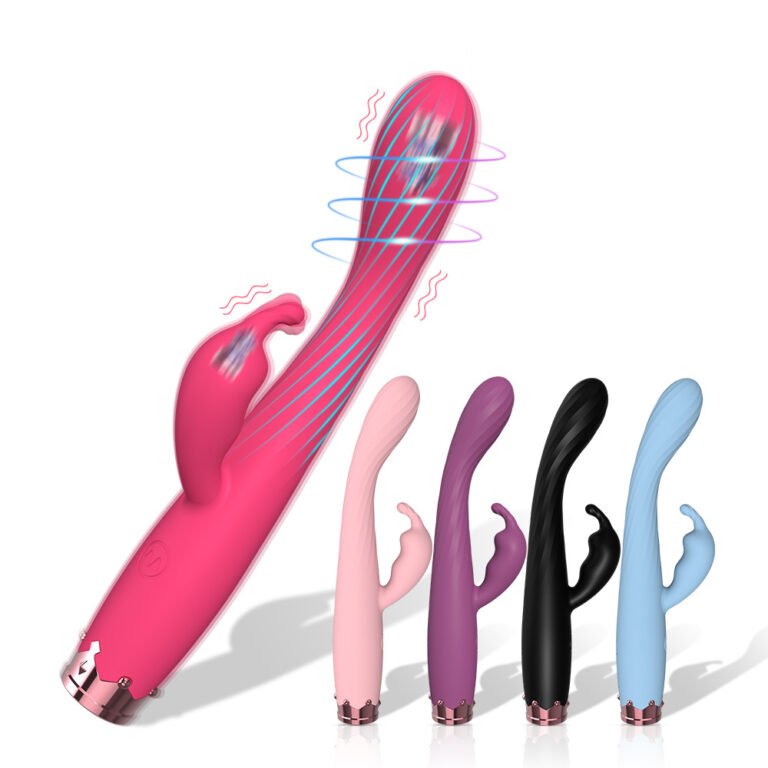 Rechargeable Dual-Vibration Wand Massager for Women – G-Spot, C-Spot & U-Spot Stimulation with Ribbed Texture