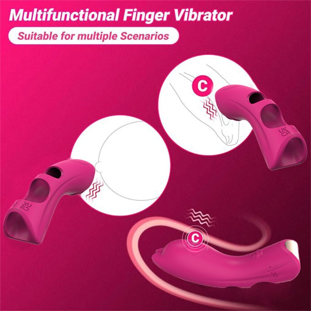 Mini Finger Vibrator for Women USB Rechargeable Finger Sleeve Massager for Clitoral Stimulation with Strong Vibrations