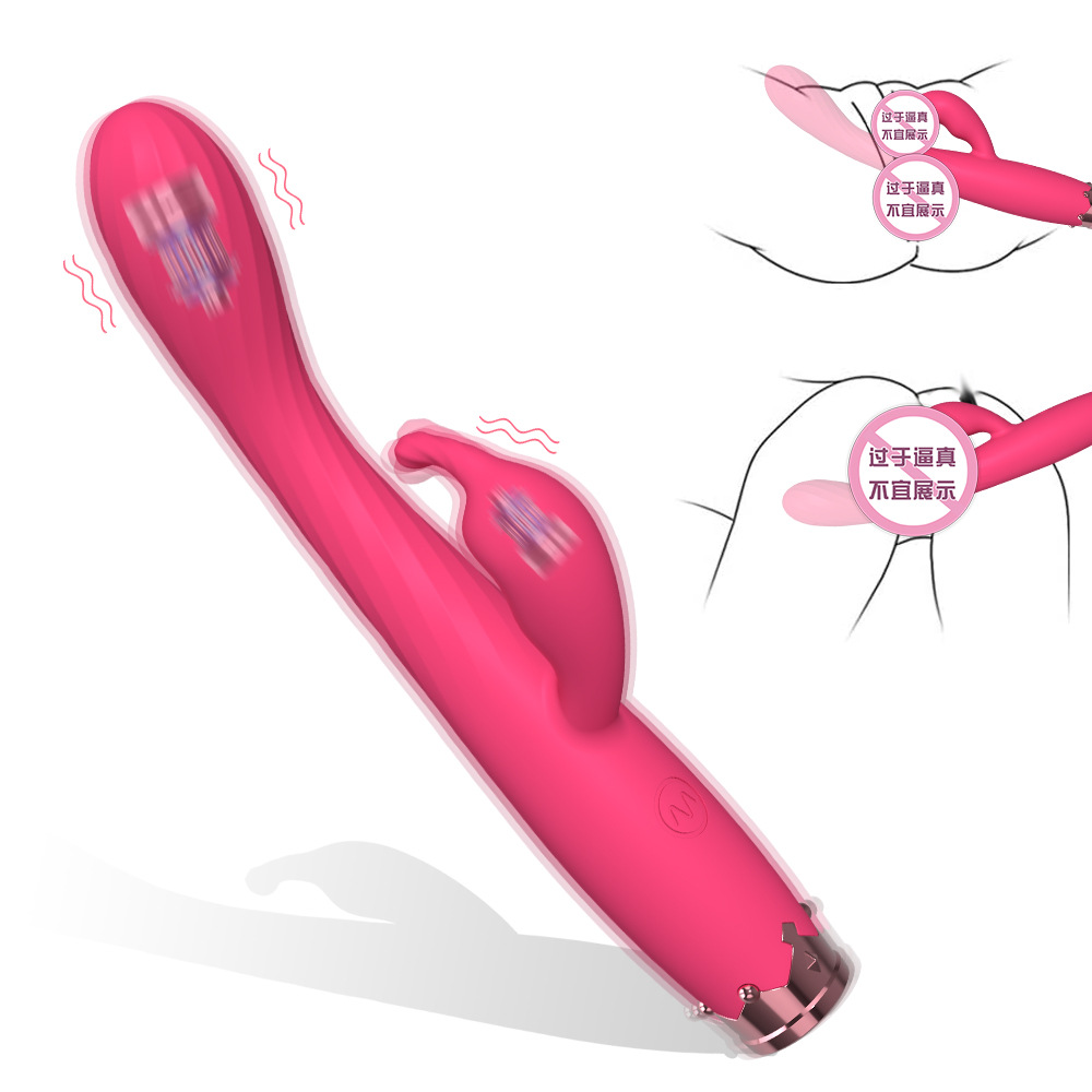 Rechargeable Dual-Vibration Wand Massager for Women – G-Spot, C-Spot & U-Spot Stimulation with Ribbed Texture