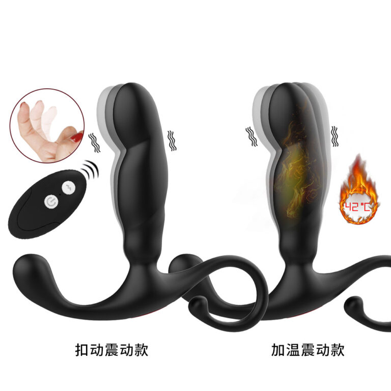 Wireless Remote Control Prostate Massager with Thrusting and Vibrating Functions, Silicone Anal Plug for Men