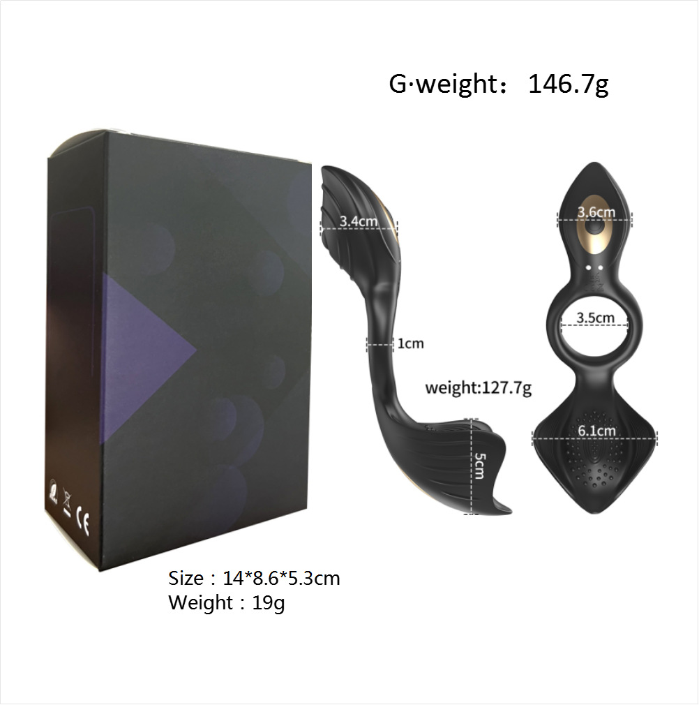 Rechargeable Silicone Vibrating Cock Ring with APP & Remote Control for Testicle Stimulation