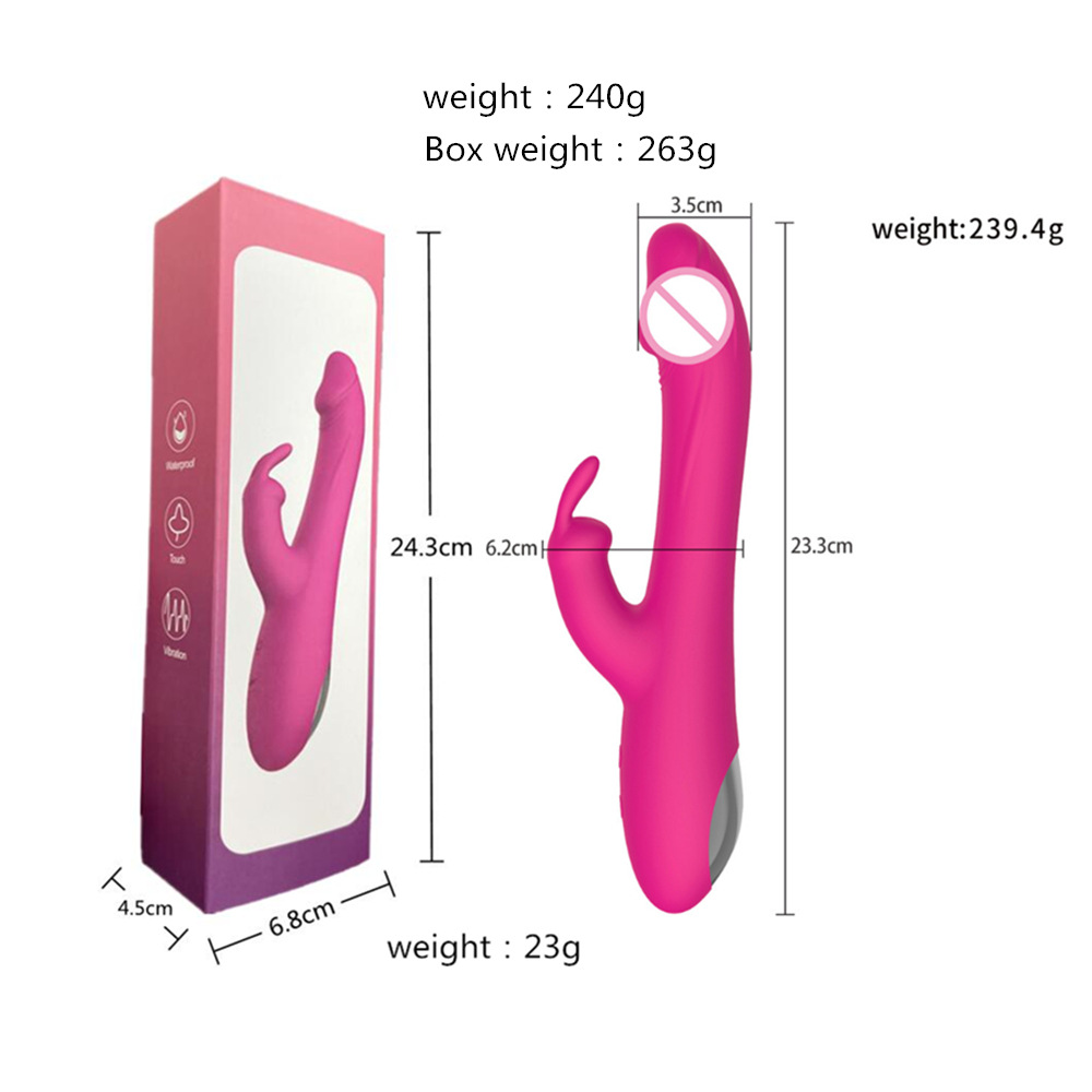 Rechargeable Rabbit Vibrator for Women Dual Motor G-Spot and Clitoral Stimulator Stretchable Vibrating Massager