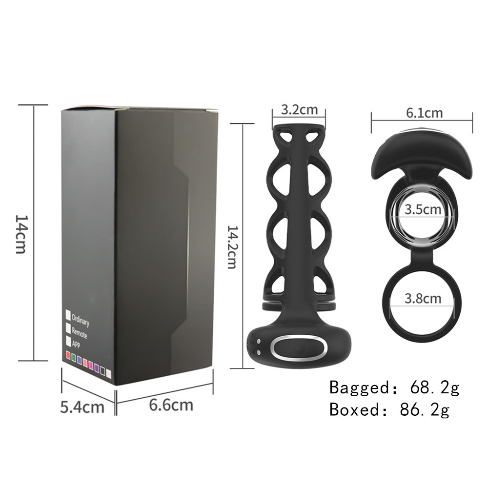 Wireless App-Controlled Vibrating Penis Cage with Delay Function Male Vibrating Cock Ring Adjustable Stamina Enhancer