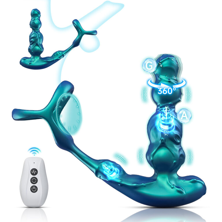 Wireless Rotating Dual Vibration Prostate Massager – Octopus Tentacle Design, Cum Lock