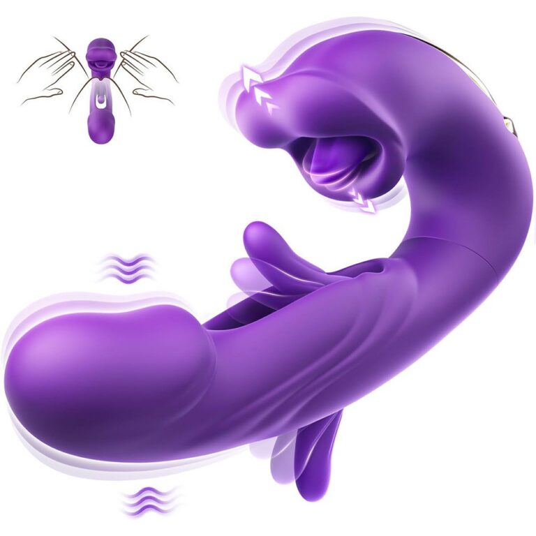 U-Shaped Realistic Clitoral Suction Vibrator with Tongue Licking & Thrusting | Women's Pleasure Toy for Intense Orgasms