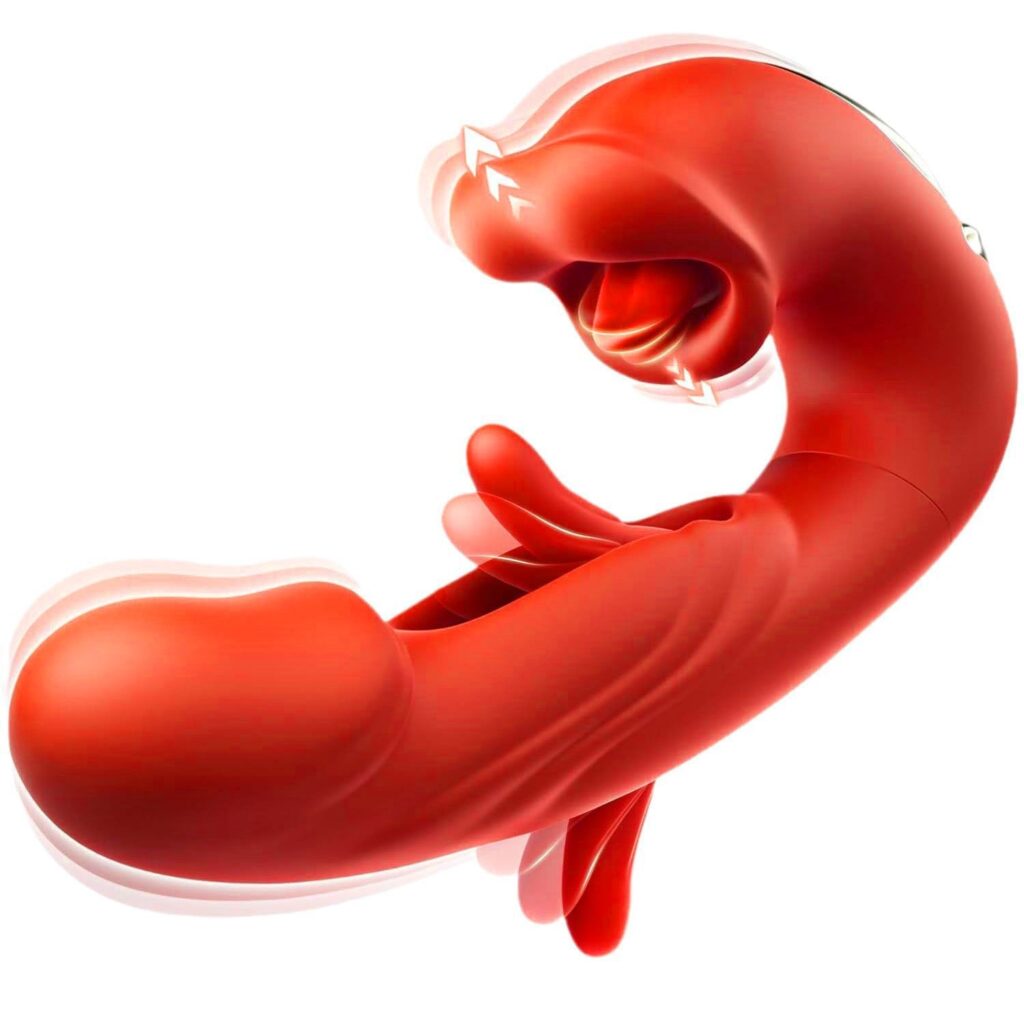 U-Shaped Realistic Clitoral Suction Vibrator with Tongue Licking & Thrusting | Women's Pleasure Toy for Intense Orgasms